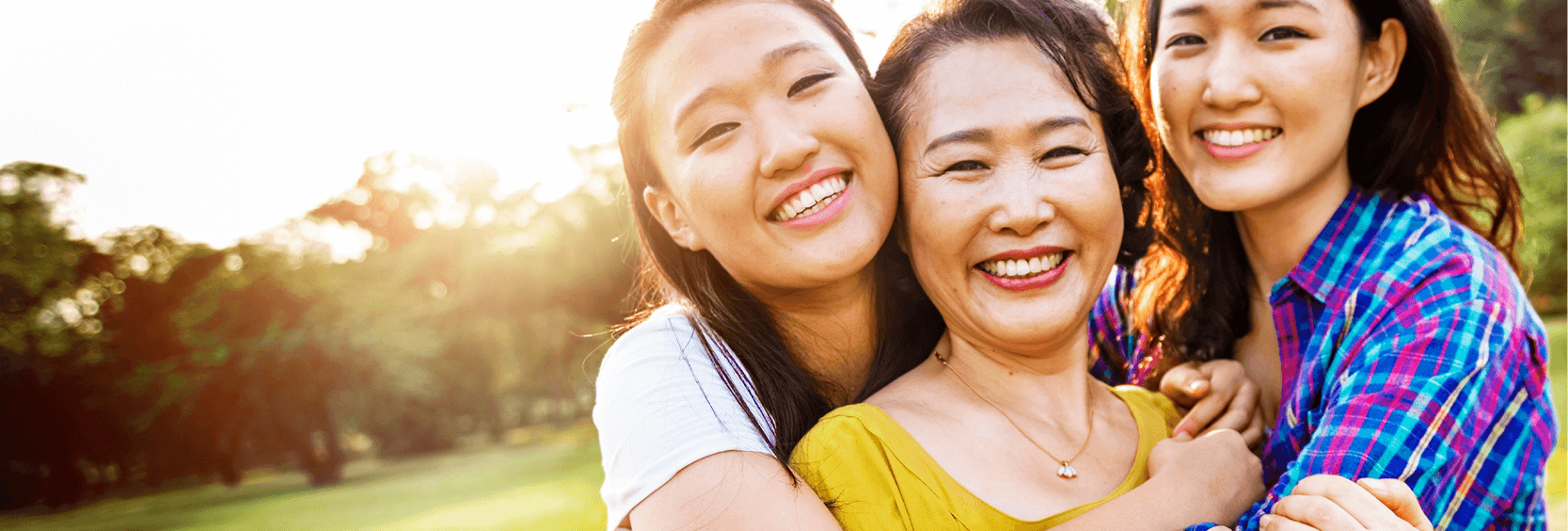 Asian mom and daughters