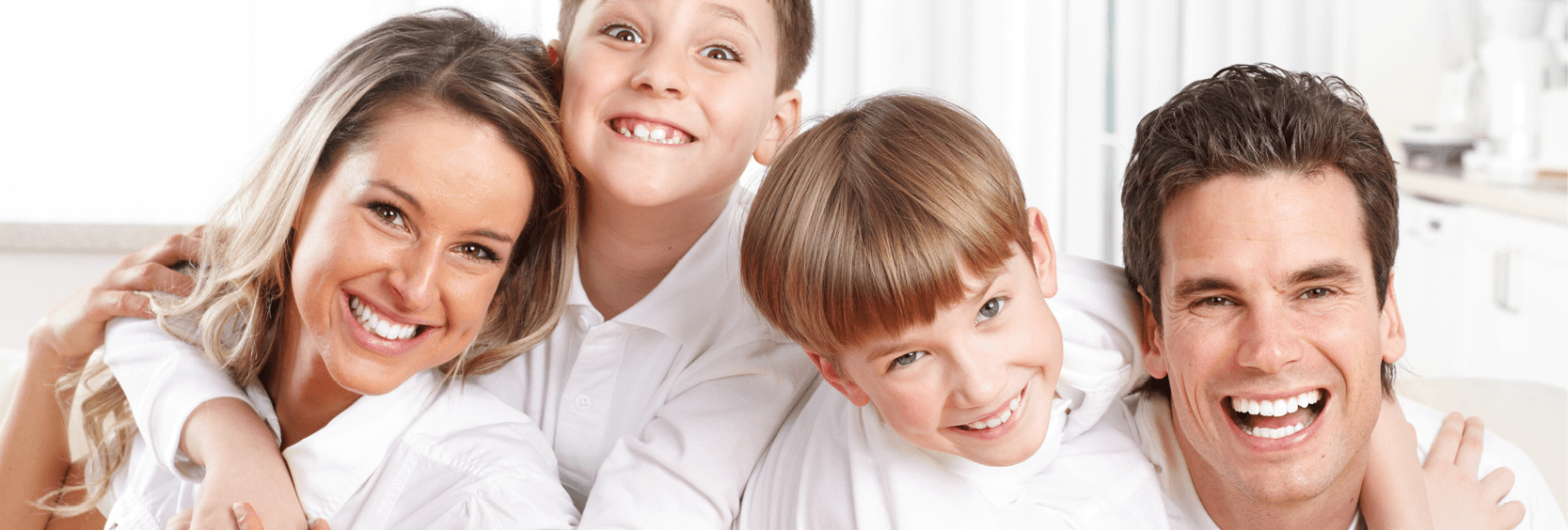 Happy family portrait with all smiles